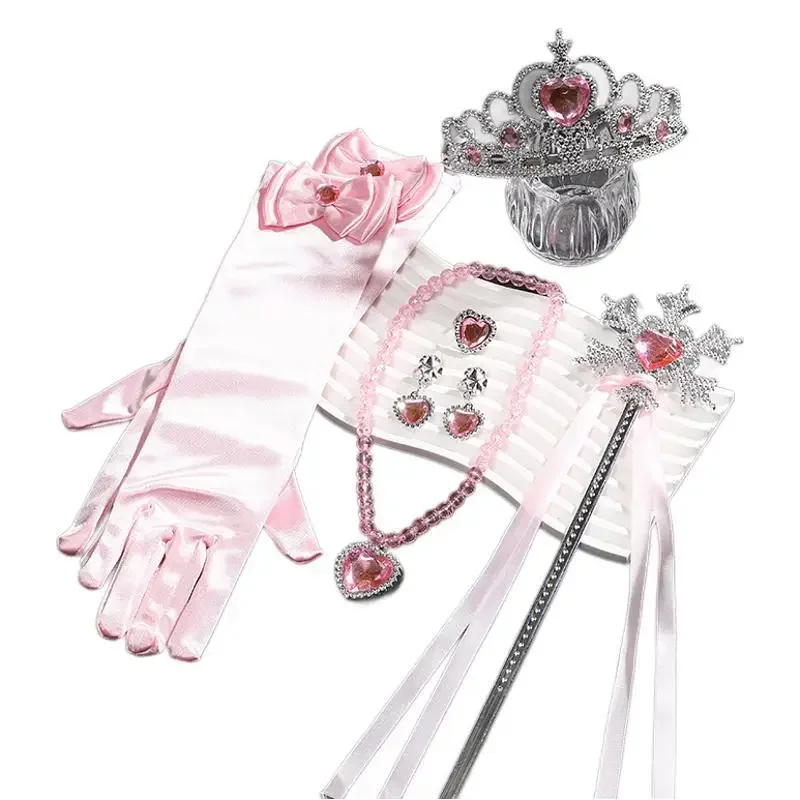 Fancy Girl Princess Dress Up Accessories Halloween Christmas Birthday Party Crown Magic Wand Gloves Necklace Earrings Bracelets image 5