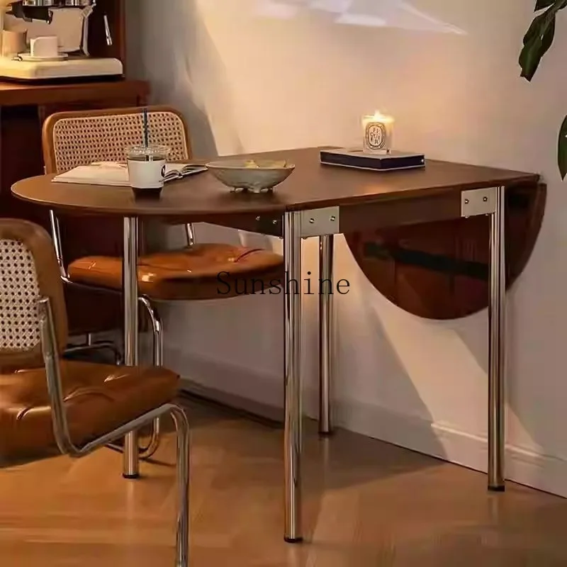 شقة منزلية صغيرة قديمة من الفولاذ المقاوم للصدأ قابلة للسحب وطاولة طعام وكرسي #1