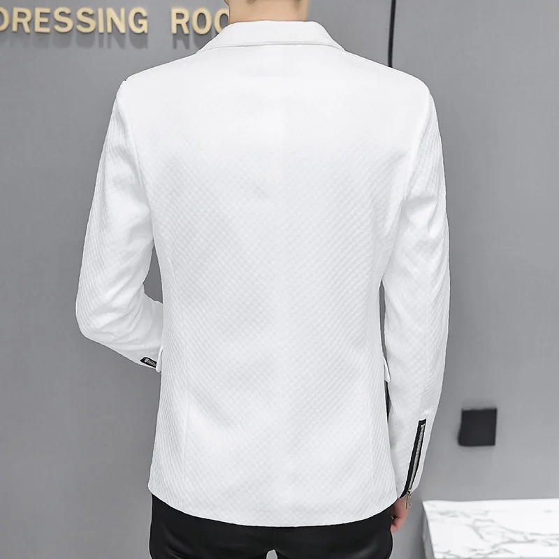 New Brand Men Blazer Personality Wild Men\'s Suit Jacket High Quality Fashion Slim Fit Warm Blazer Coat Male M-3XL