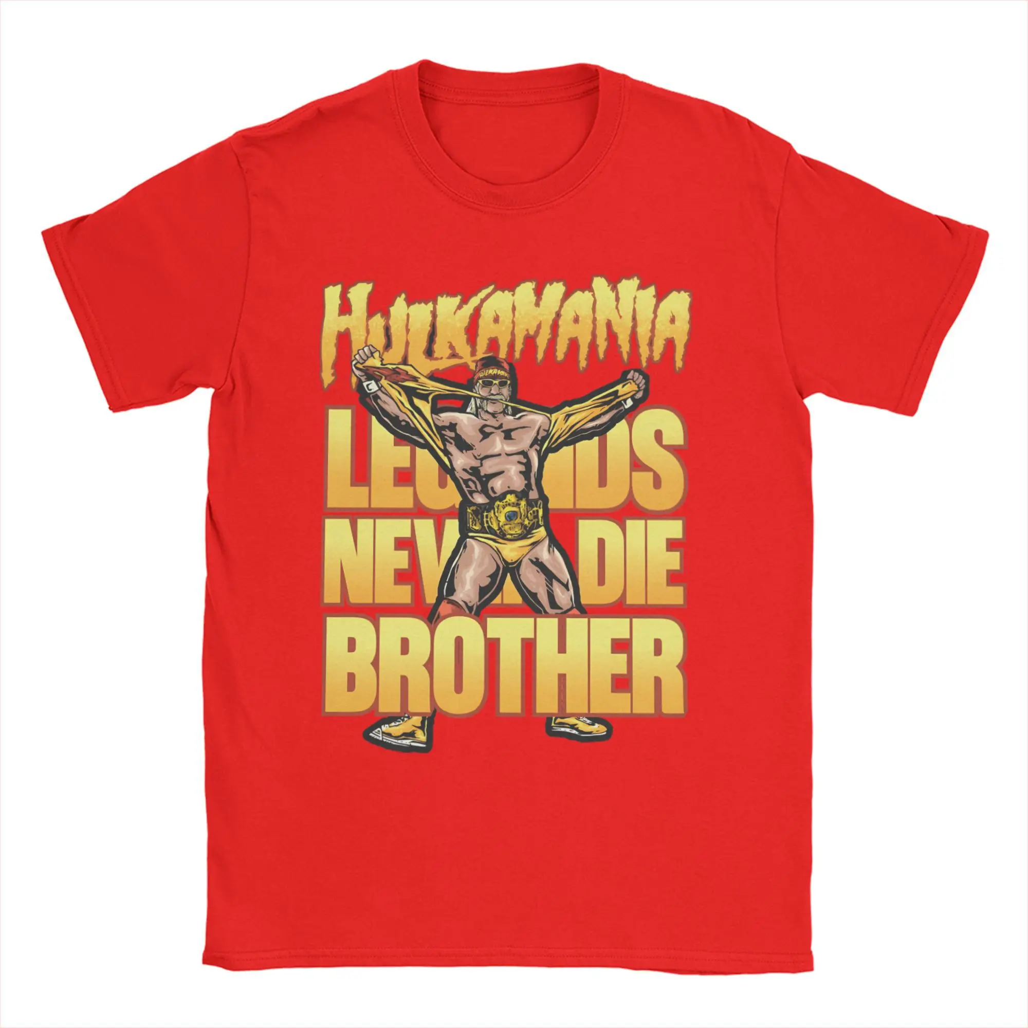 

Hulkamania Hulk Hogan In Memory 1953-2025 Lives Forever футболки для мужчин хлопковые футболки с короткими рукавами идея подарка одежда