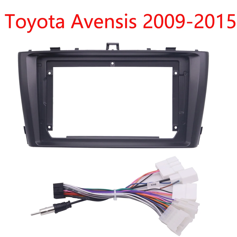 9 inch For Toyota Avensis 3 2008 2009 2010 2011 2012 2013 2014 2015 mounting Frame Trim Installation Kit Double Din Cable ABS