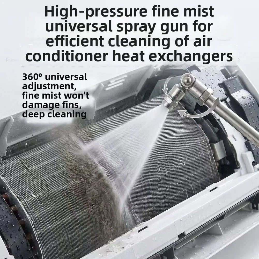25 Degree Wide Fan Nozzle with Rotating Swivel Mechanism for Pressure Washer Applications in HVAC Coil Cleaning