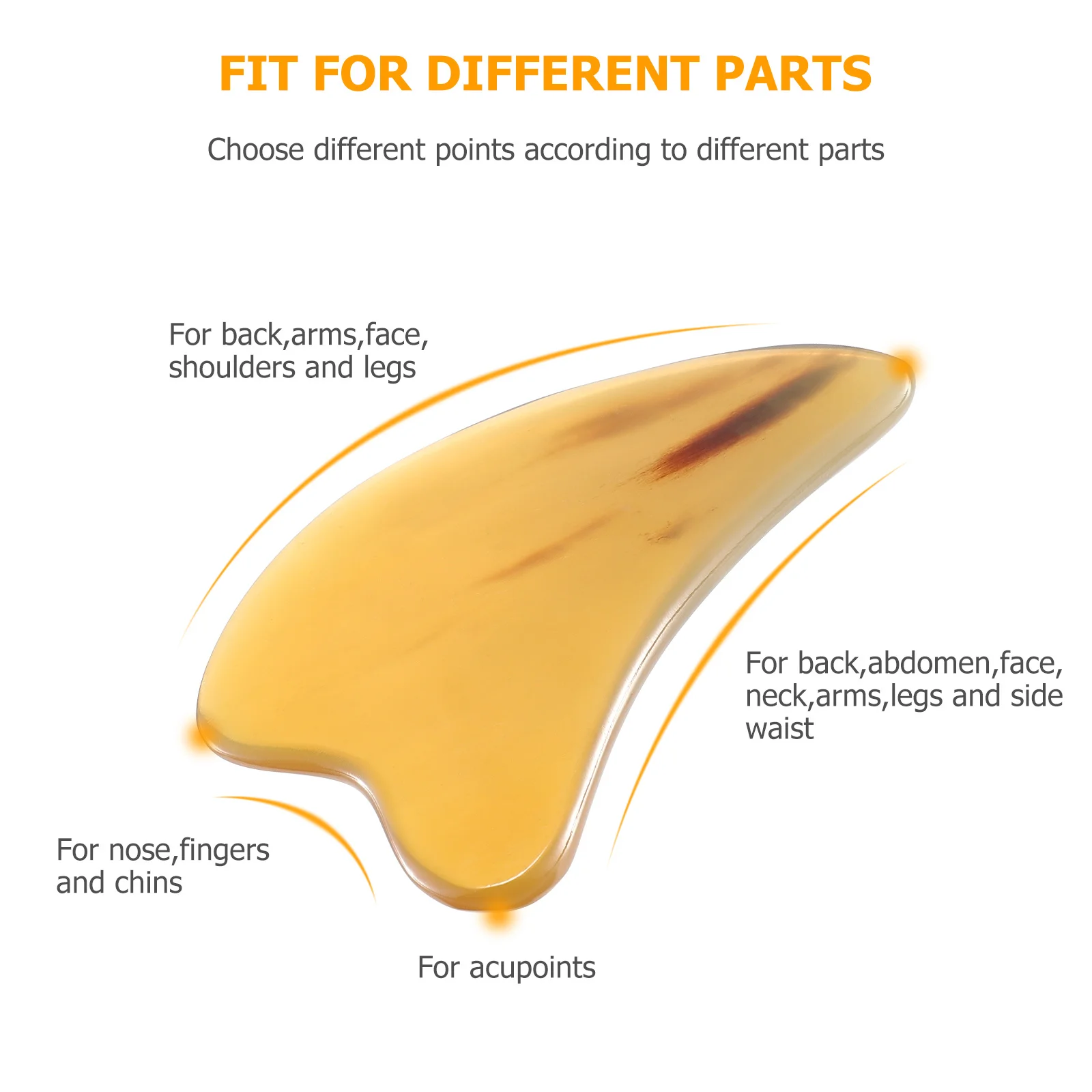 Ox Horn Gua Sha Board أداة تدليك كشط سطح أملس للوجه والرقبة علاج الجسم تعزيز لون البشرة مرونة غوا شا