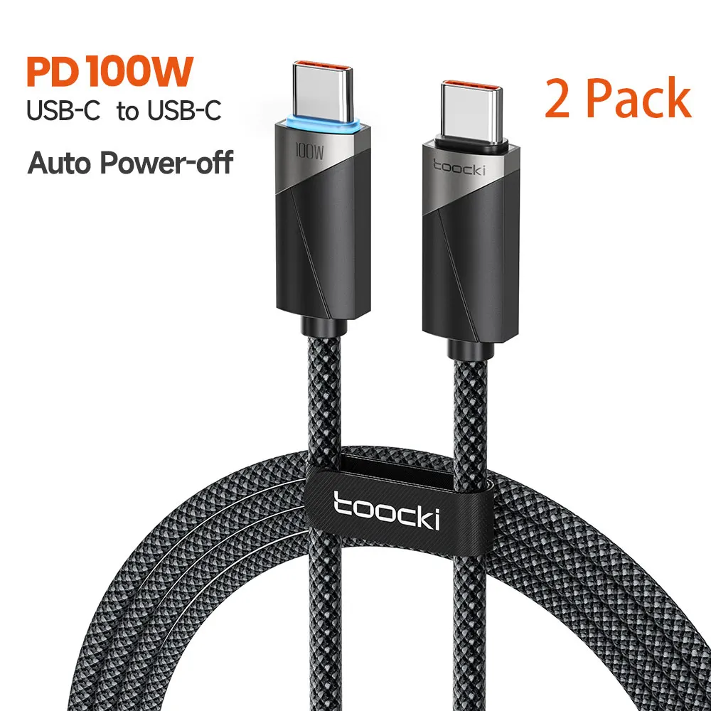 Toocki PD 100 W USB C Naar C Kabel Voor iPhone 17 16 iPad Samsung Xiaomi PD Snel Opladen Oplader Data Cord Draad 5A E-Marker Chip