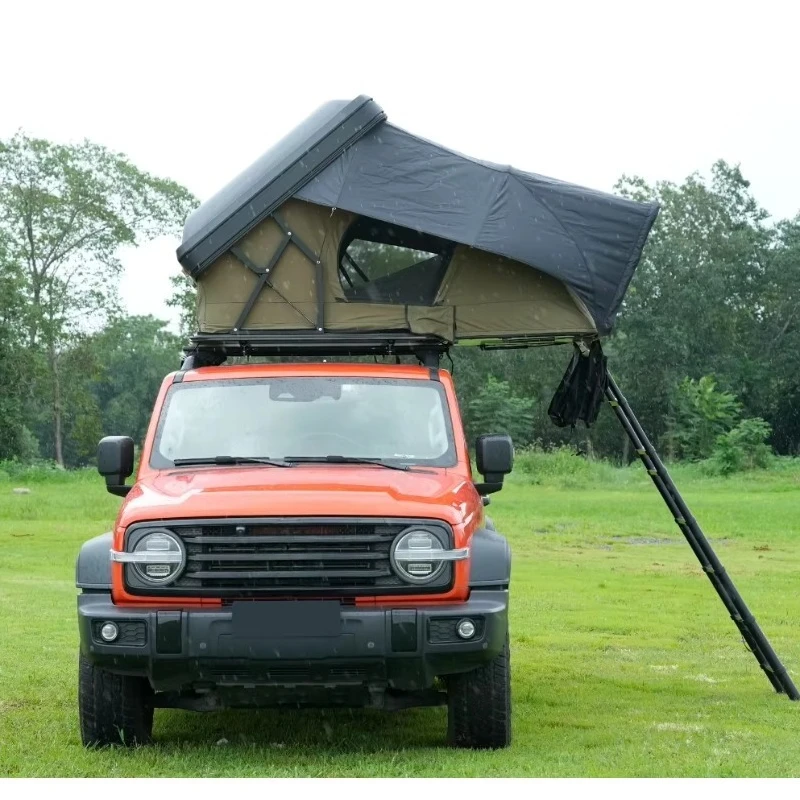 Soundproof Aluminum Shell Rooftop Tent With Thick Fabric Rooftop Tent Suit for Noisy Area Camping Adventures