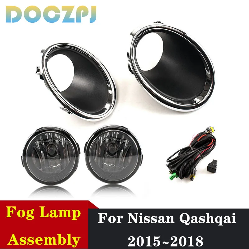 

1Set Car Front Bumper Fog Lamp Assembly FOR NISSAN Qashqai 2015 2016 2017 2018 Foglight With Wire Harness Upgrade Kit