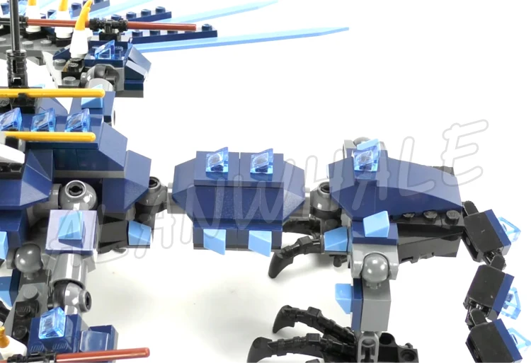 657 pz Shinobi Bule Saetta Drago Battaglia Argento Elicottero Poseable Ali 79141 Building Block giocattoli Compatibile Con Il Modello