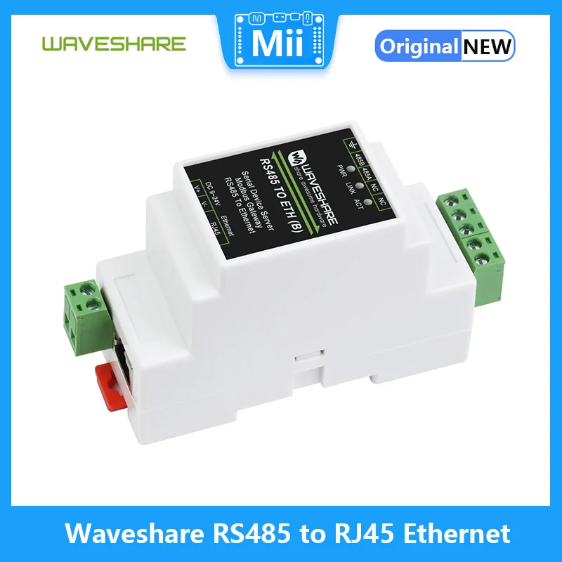 Imagem -04 - Suporte para Montagem em Trilho Waveshare Ethernet Rs485 para Rj45 Tcp ip para Serial