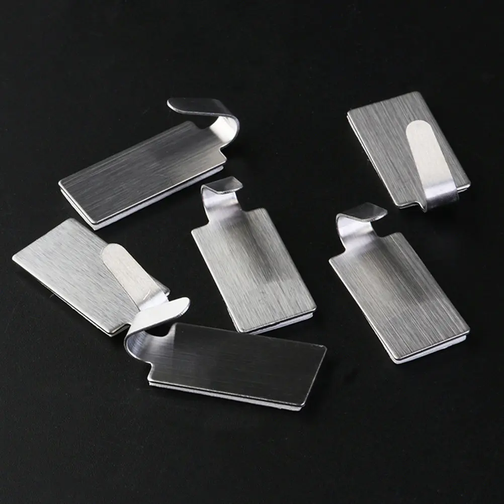 

30Pcs Punch Free Adhesive Hooks Stainless Steel Strong Sticky Hooks for Door Back Wall Hanging Coat Towel Holders Household