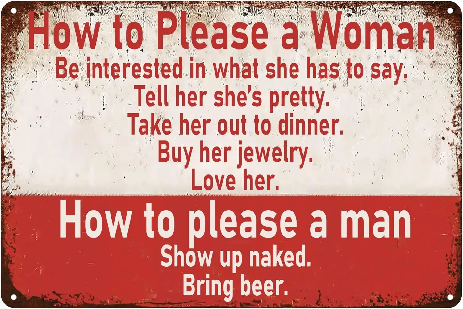 Metal Sign Funny Letter How To Please A Woman And Man Cave For Women Retro Gift Bedroom No