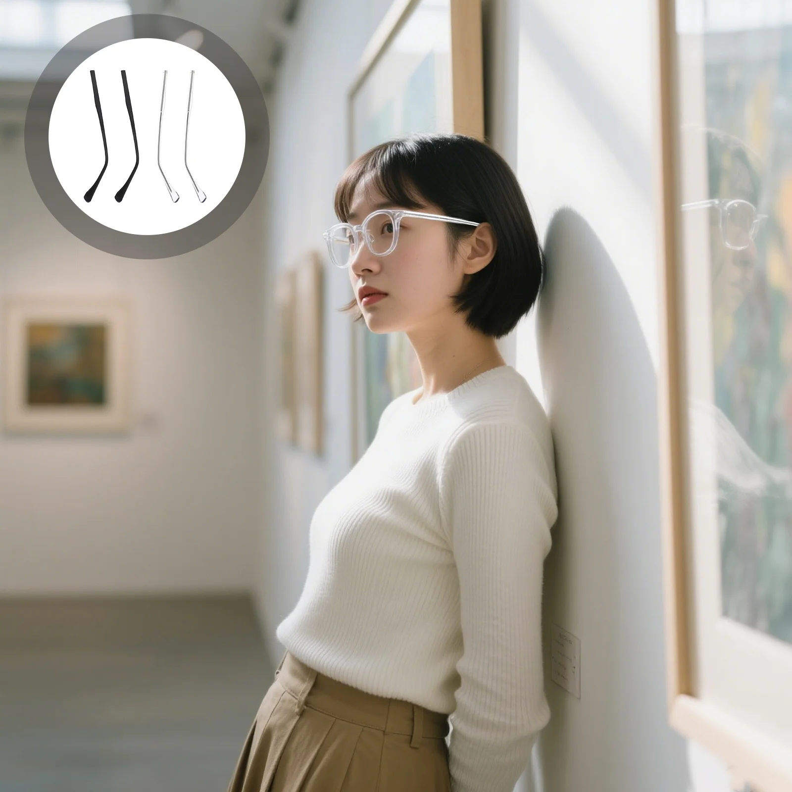 2Sets Transparante Metalen Brillen Armen Vervangingsset Neuspads Schroevendraaier Schroeven Gemakkelijk te installeren Stijlvol Duurzaam Comfortabel