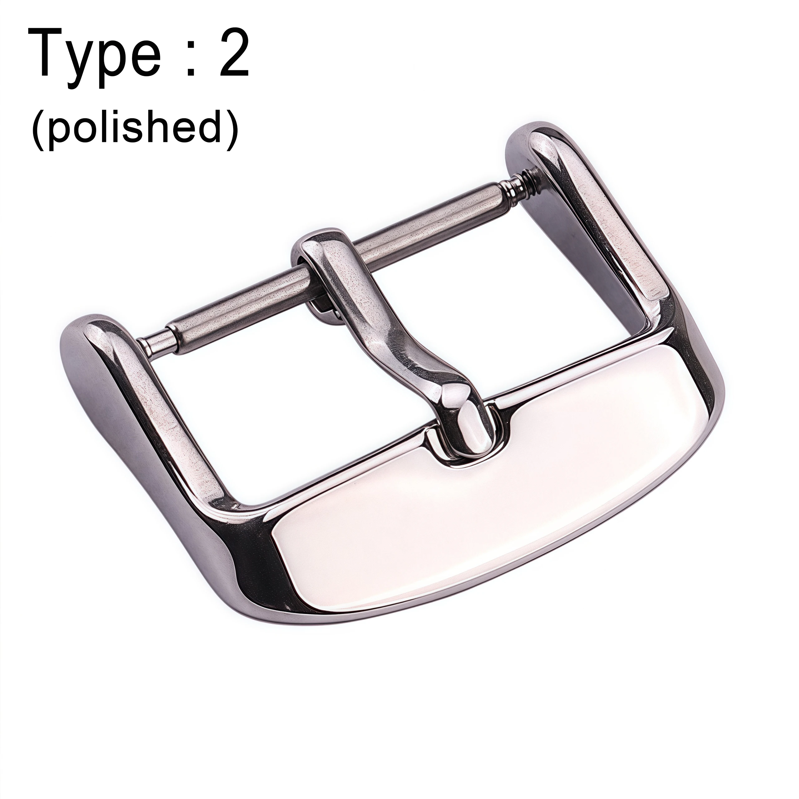 مشبك ساعة من الفولاذ المقاوم للصدأ بأنماط متعددة 16 - 24 مم مشبك بديل فضي لأشرطة ساعة الرجال #5