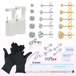 Disposable Ear Piercing Gun Kit with Earrings Sterile Self Piercing Tool Machine for Women Men Girl Allergy Free Painless Safe