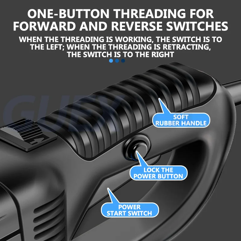 2200W Handheld Galvanized Pipes Electric Threading Machine,Small Manual Metal pipes Quick Twisting Plate Thread Cutting Tool