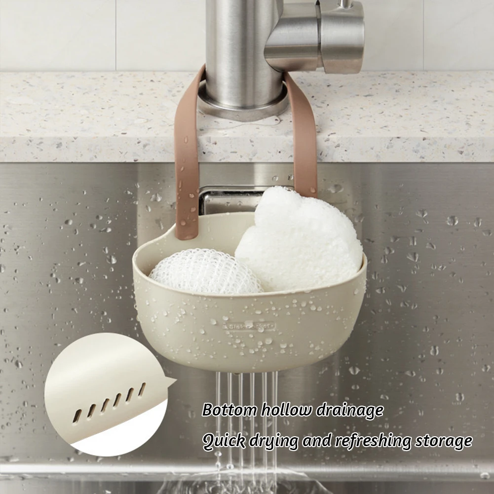 Kitchen Sink Holder Silicone Hanging Drain Basket Adjustable Drain Rack Soap Sponge Holder Faucet Holder Kitchen Accessories