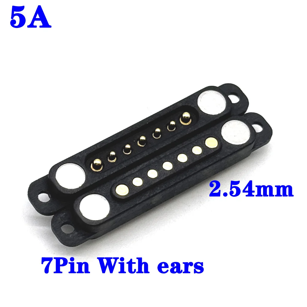 2Pin/10Pin 5A With ears Waterproof Magnetic Pogo Pin Connector Spring Loaded 2.54mm Male Female DC Power Socket Contact Strip