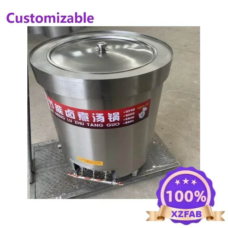 Factory Direct 2026 industrial Large Round soup boiler big gas stainless steel cooking pot for 100/230/300 liter Hot sales