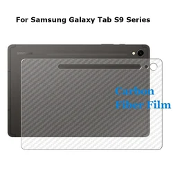 For Samsung Galaxy Tab S10 S9 FE Plus Ultra 3D Transparent Carbon Fiber Back Film Sticker Screen Protector