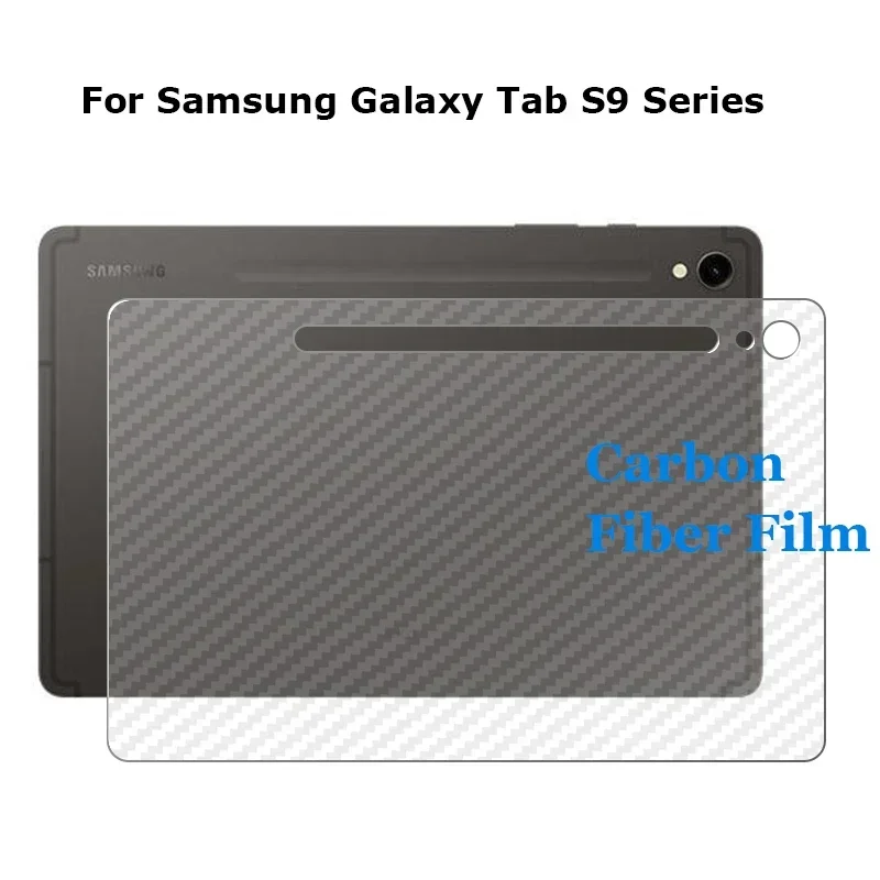 Do Samsung Galaxy Tab S10 S9 FE Plus Ultra 3D Przezroczysta naklejka z włókna węglowego na tył ekranu