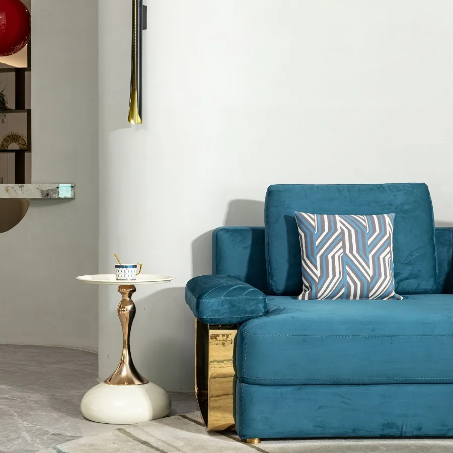 طاولة جانبية مستديرة صغيرة للمساحة الصغيرة طاولة كوكتيل غرفة المعيشة طاولة قهوة صغيرة طاولة نهاية بيضاء #4