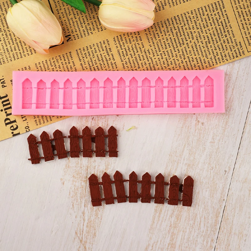 Green Grass Garden Fence Silicone Mold DIY Fondant Cake Decoration Chocolate Pastry Candy Mould Baking Cake Lace Border Mold