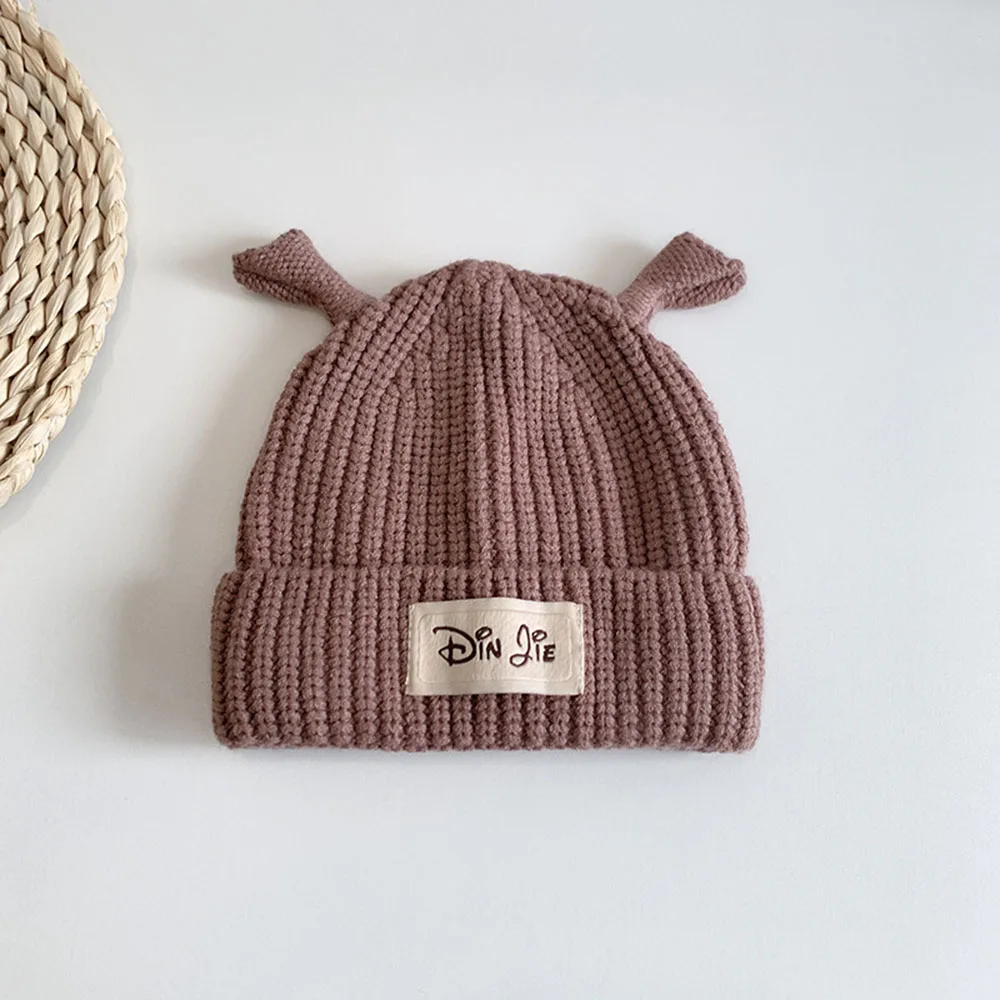 Baby Hat Infant Autumn Winter Hats Warm Boys Girls Solid Color Beanies Simple Baby Wool Hat For Kids 3-24 Month