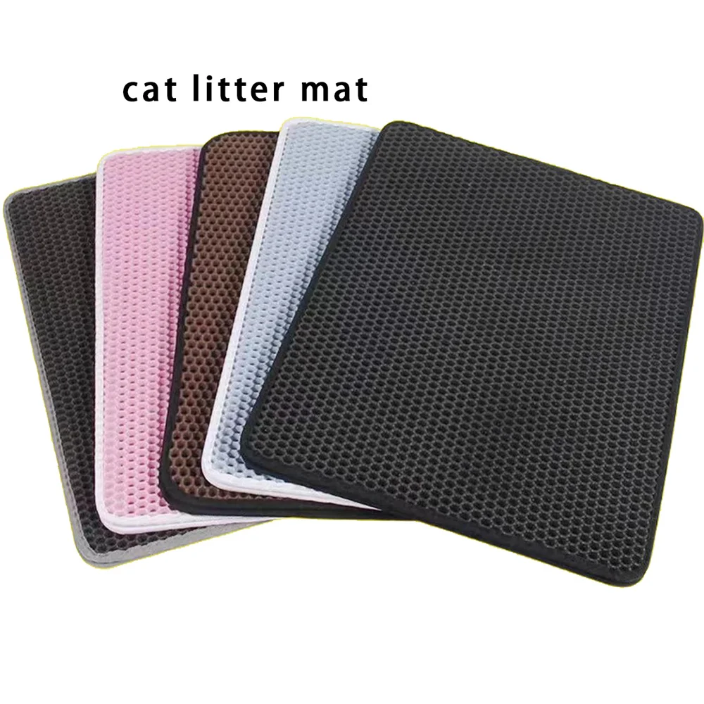 Pet Cat Litter Mat Waterproof Double Layer EVA Foldable Cat Litter Trapping Pet Carpet Bed Pads For Cats Pet Clean Supplies