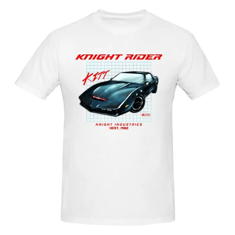 Knight Rider 1982 Kaus Mobil David Bowhoff Knight Industry Kitt Firebir 1982 shirt cool T Shirt for Men