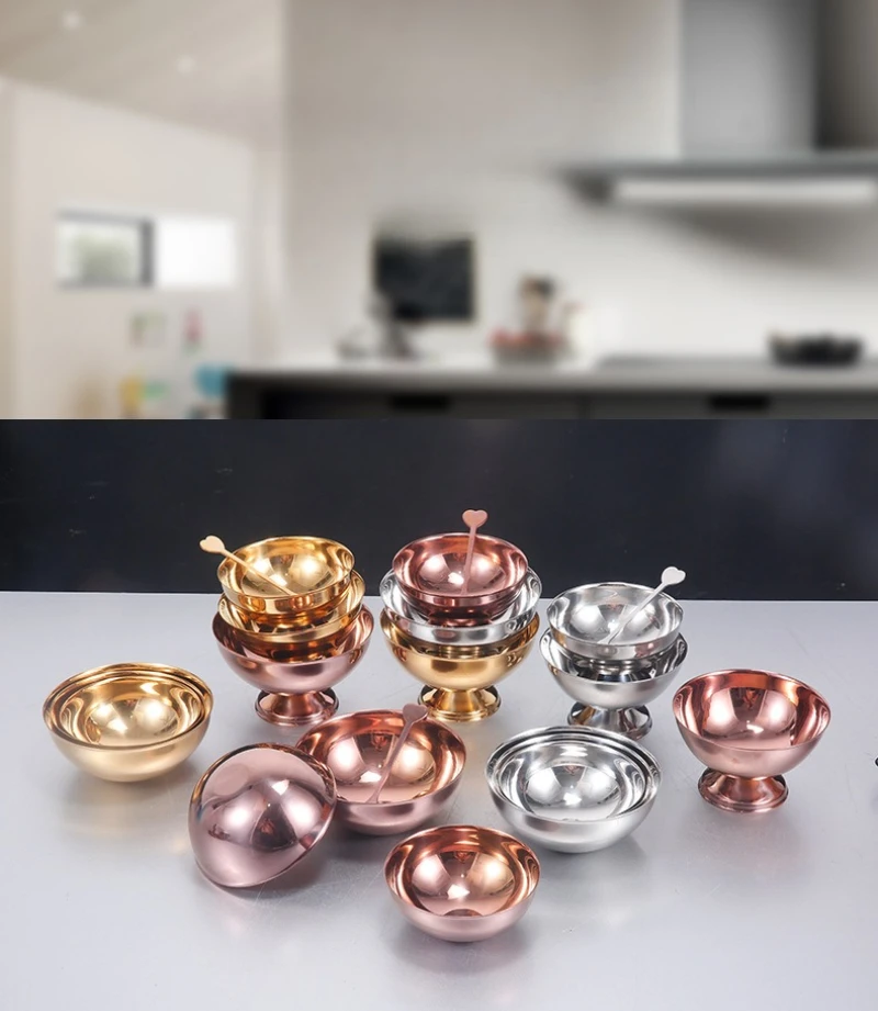 

Thickened Stainless Steel Creative Ice Cream Cup Japanese Dessert Bowl Yogurt Cake Salad Fruit Bowl Home Ice Cream Bowl