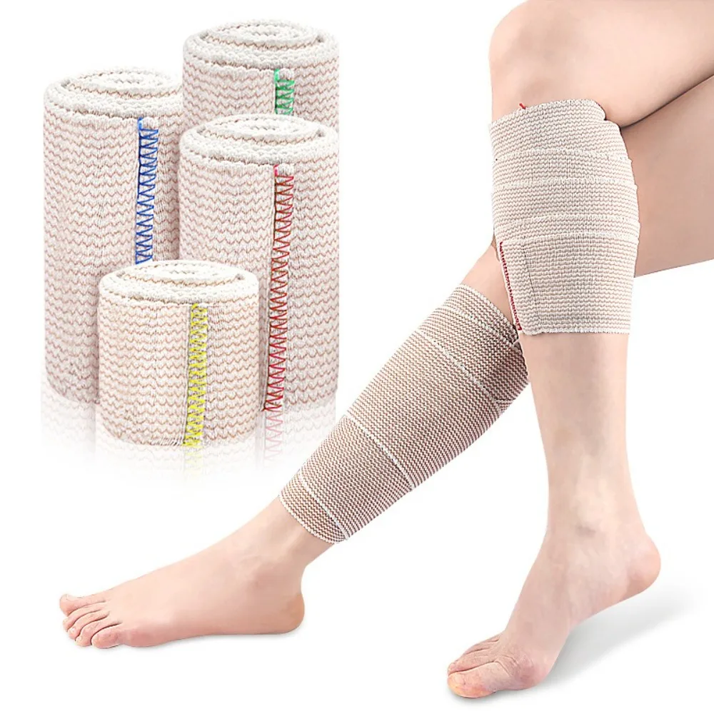

New Elastic Bandage Wrap Cotton Latex-Free Sports Compression Bandage Self-Closure Breathable Fixed Strap