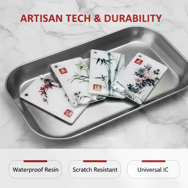 T5577 EM4305 125KHz Rewritable RFID Epoxy Hang Tag Scratch Resistant Access Card for School Campus Entry