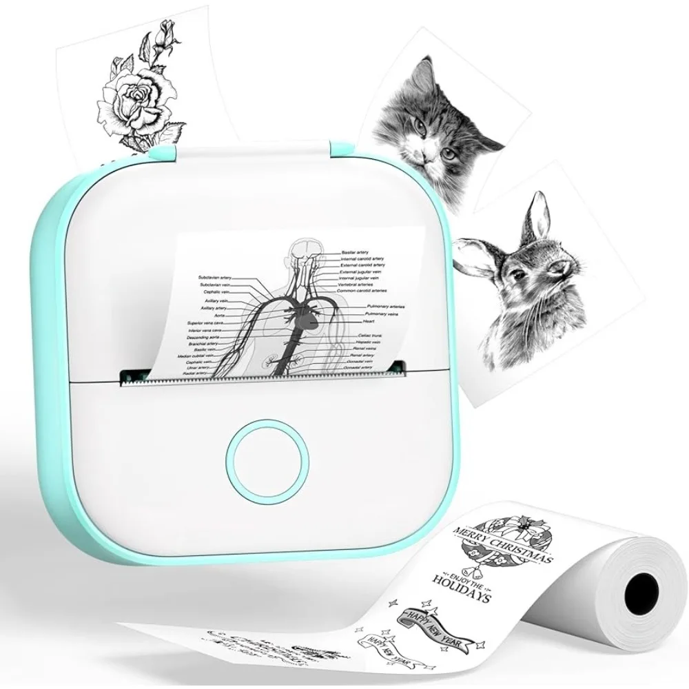 Pocket Mobile Photo Printer T02 Phomemo Portable Mini Sticker Wireless Thermal Printer Inkless for Study Office Home Gift