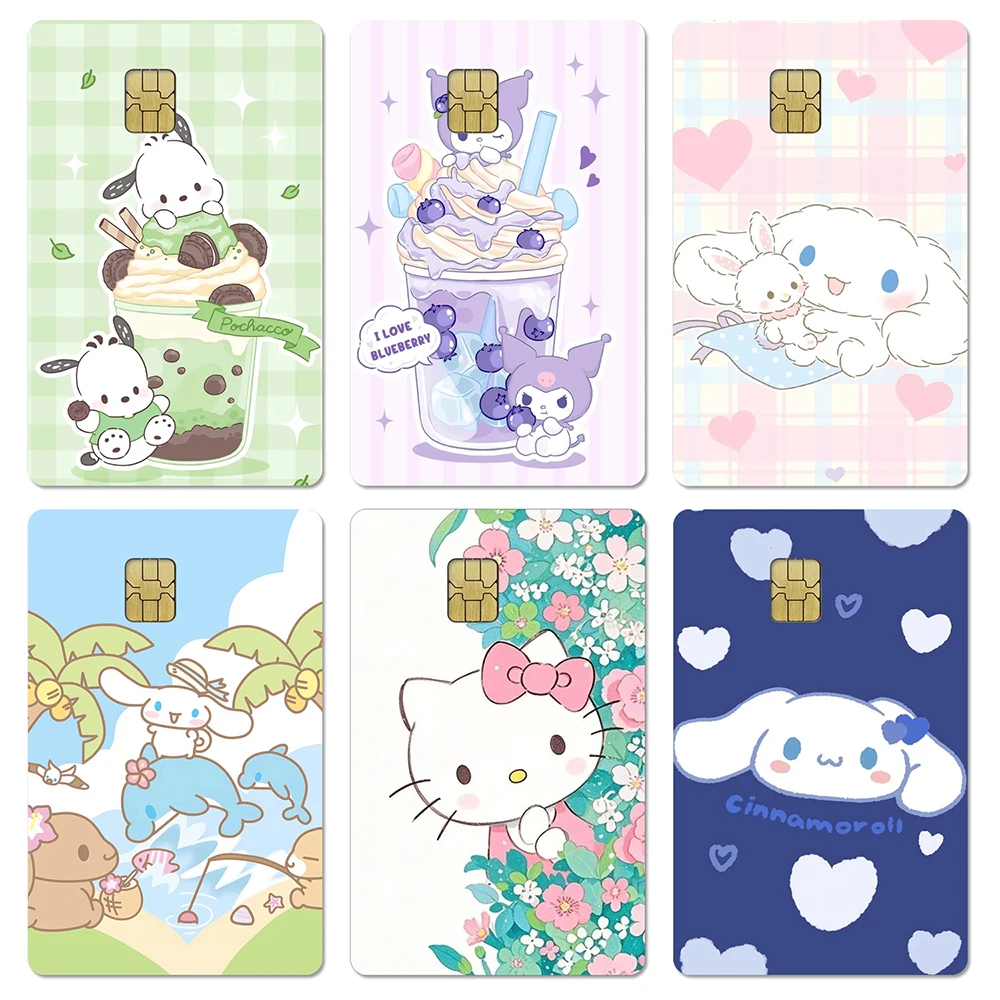 

Аниме Sanrio Hello Kitty кредитная карта ПВХ наклейка пленка лента наклейка на кожу пленка кожа для дебета банка автобус карта Diy водонепроницаемая наклейка