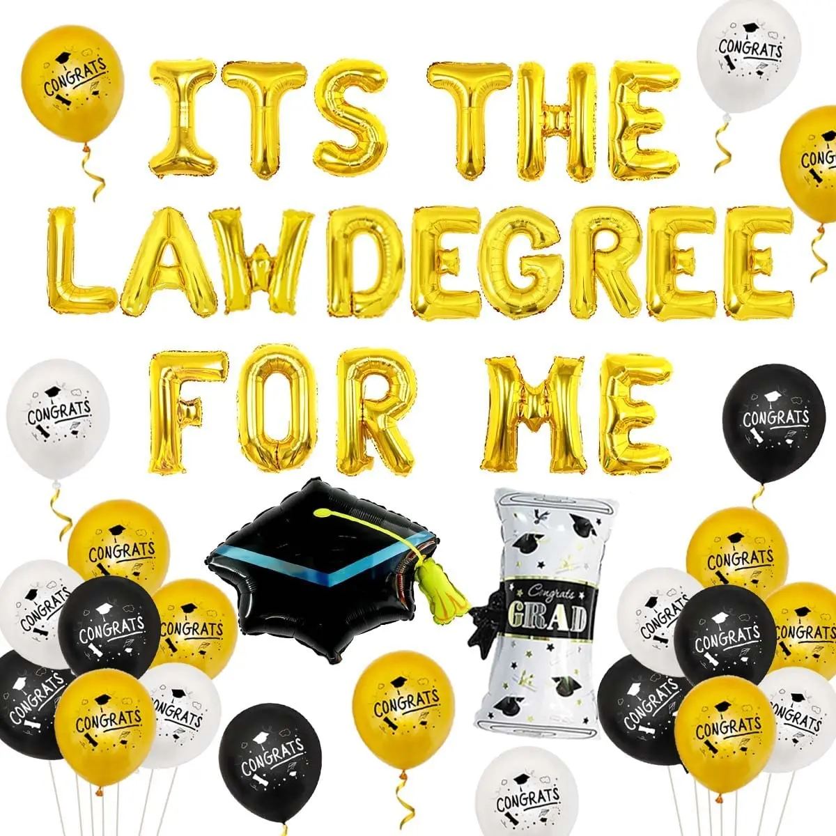 

Cheereveal Law School Graduation Party Decorations The Law Degree for Me Banner Congrats Grad Balloon Lawyer Graduation Supplies