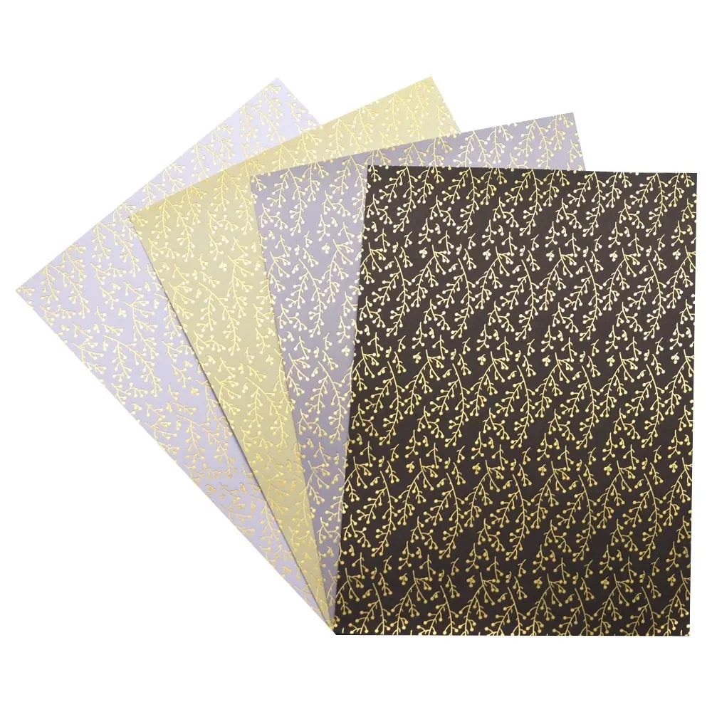 Kreative Goldblattblätter im A4-Format, strukturiertes, dekoratives Scrapbooking-Papier, Gold-Silber-Folien-Bastelpapierblock für Planer und Journaling – Detail 18