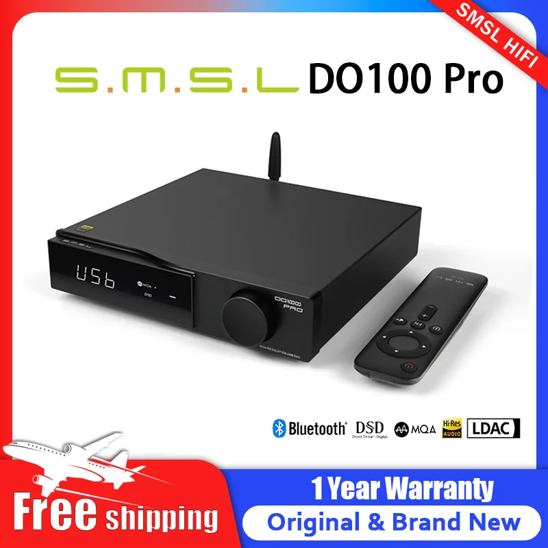 SMSL DO100 Pro جهاز فك ترميز الموسيقى عالي الدقة MQA DAC Dual ES9039Q2M فك بلوتوث 5.1 LDAC DSD512 عالي الجودة DAC رقمي