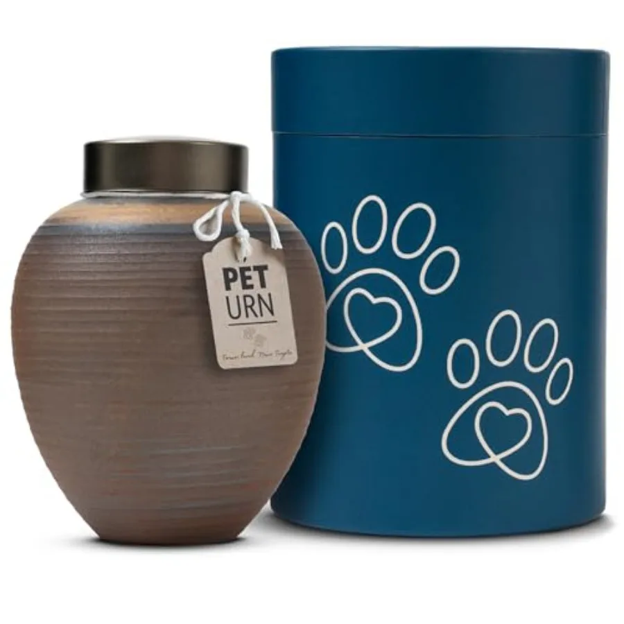 

Ceramic Pet Urn for Ashes of Dogs, Cats Small and Medium Sized Pets up to 50lbs Beautiful Memorial Urn with Airtight Lid Keepsa