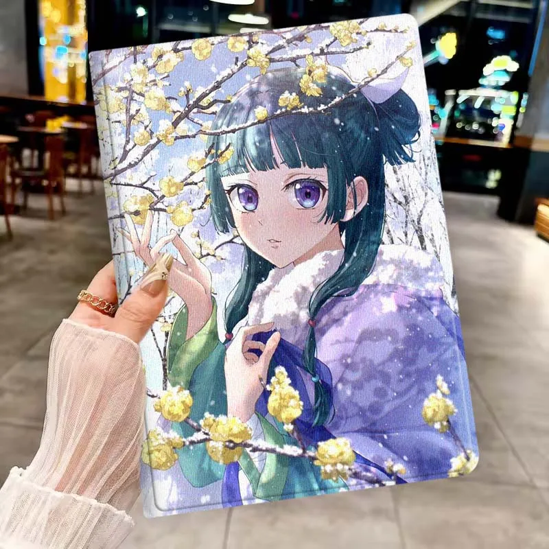 

Purple Anime Maomao Soft For Apple iPad Pro Mini A16 A17 A14 4 5 6 7 6th 7th Gen 9.7 12.9 11 13 M4 inch Tablet Case