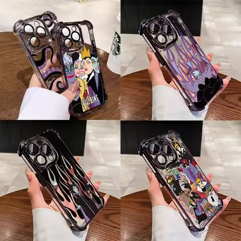 Cute Evils Queens Ursula Plating Phone Case For Samsung S25 S24 S23 S22 S21 S20 FE Note20 Plus Ultra 4G 5G Anti Fall Airbag
