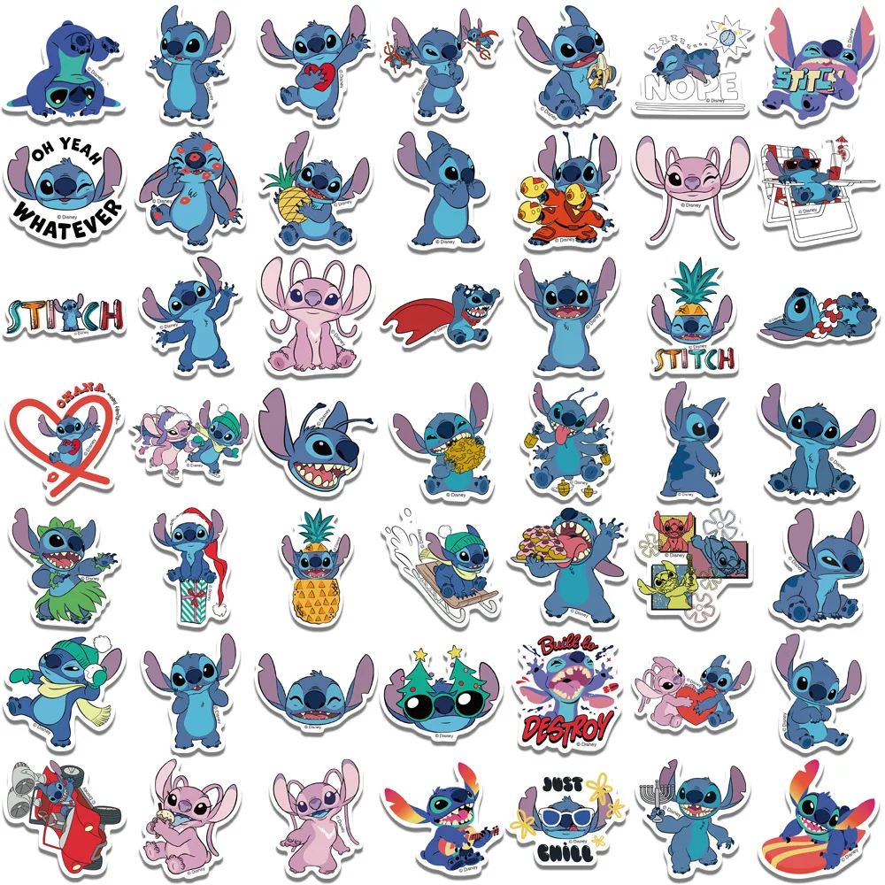 50/100 PCS การ์ตูน Stitch Graffiti สติกเกอร์ตกแต่งกีตาร์กระเป๋าเดินทาง DIY กันน้ําเด็กรางวัลเครื่องเขียนสติกเกอร์
