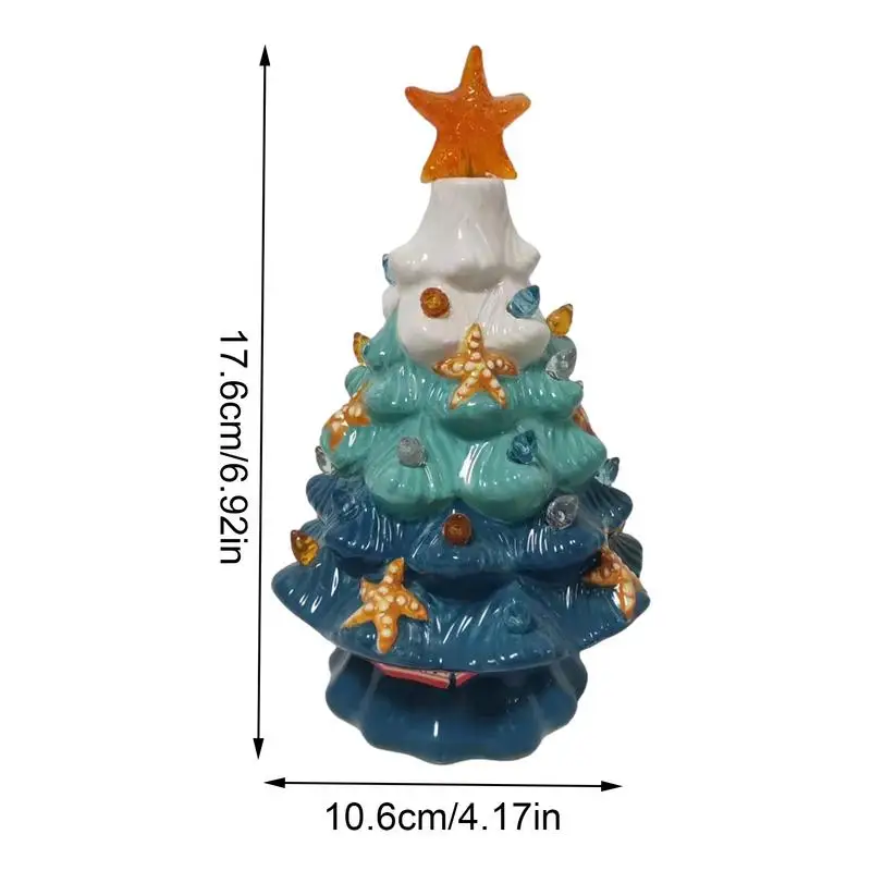 Ceramic Christmas Tree LED Tree Lamp Lights Indoor Decoration Light Up Vintage Christmas Decor Tree For Holiday Decoration