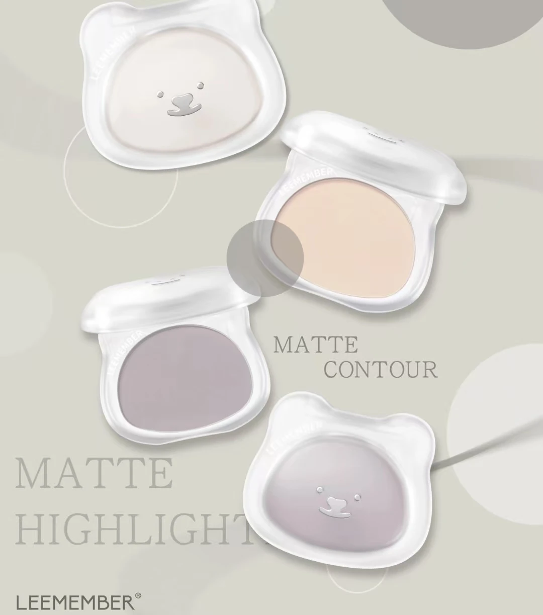 LEEMEMBER Konturowanie Rozświetlacz w Pudrze Matowy Drobny Puder Długotrwały Kontrola Oleju Naturalny Bronzer do Twarzy Rozświetlający Makijaż