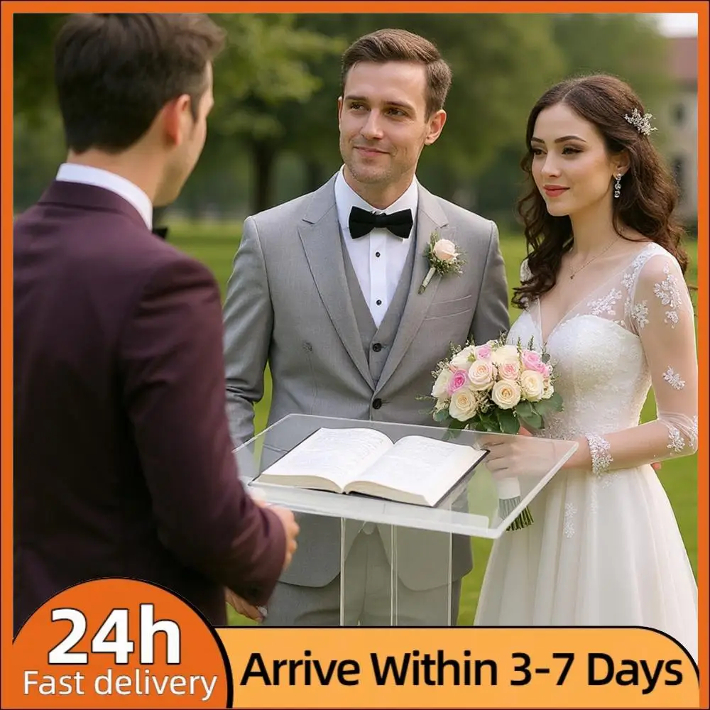 

Прозрачная акриловая подставка-трибуна 43,31 дюйма для церквей, конференций, выступлений, свадеб, классов