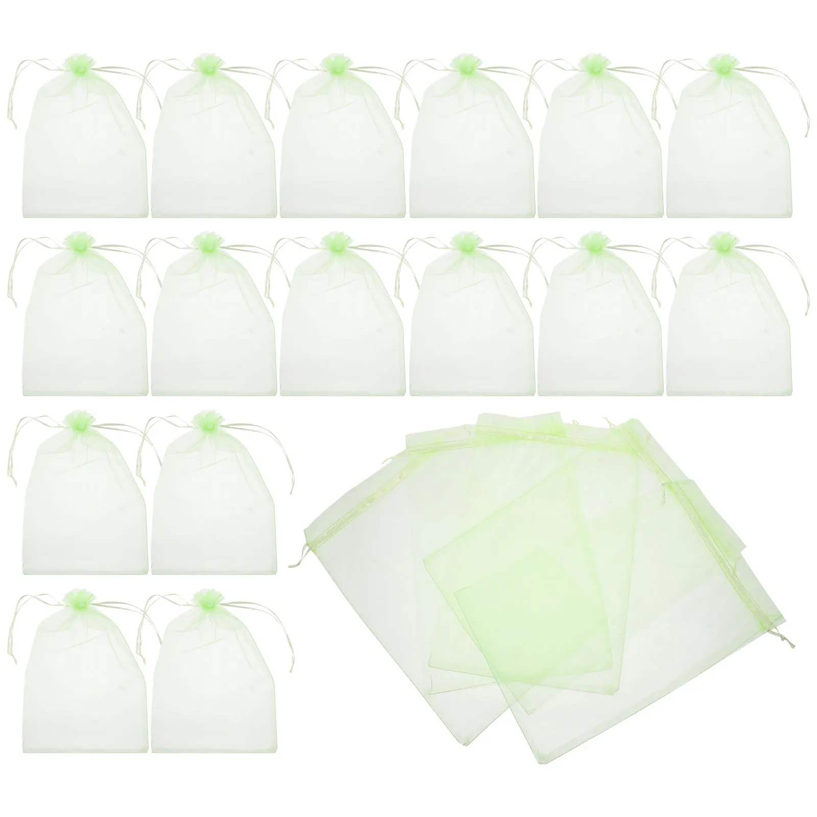 

50 Pcs Fruit Protection Bags 15x20cm Green Mesh Drawstring Net Bag Anti Bird Insect Proof Lightweight Breathing Cultivation
