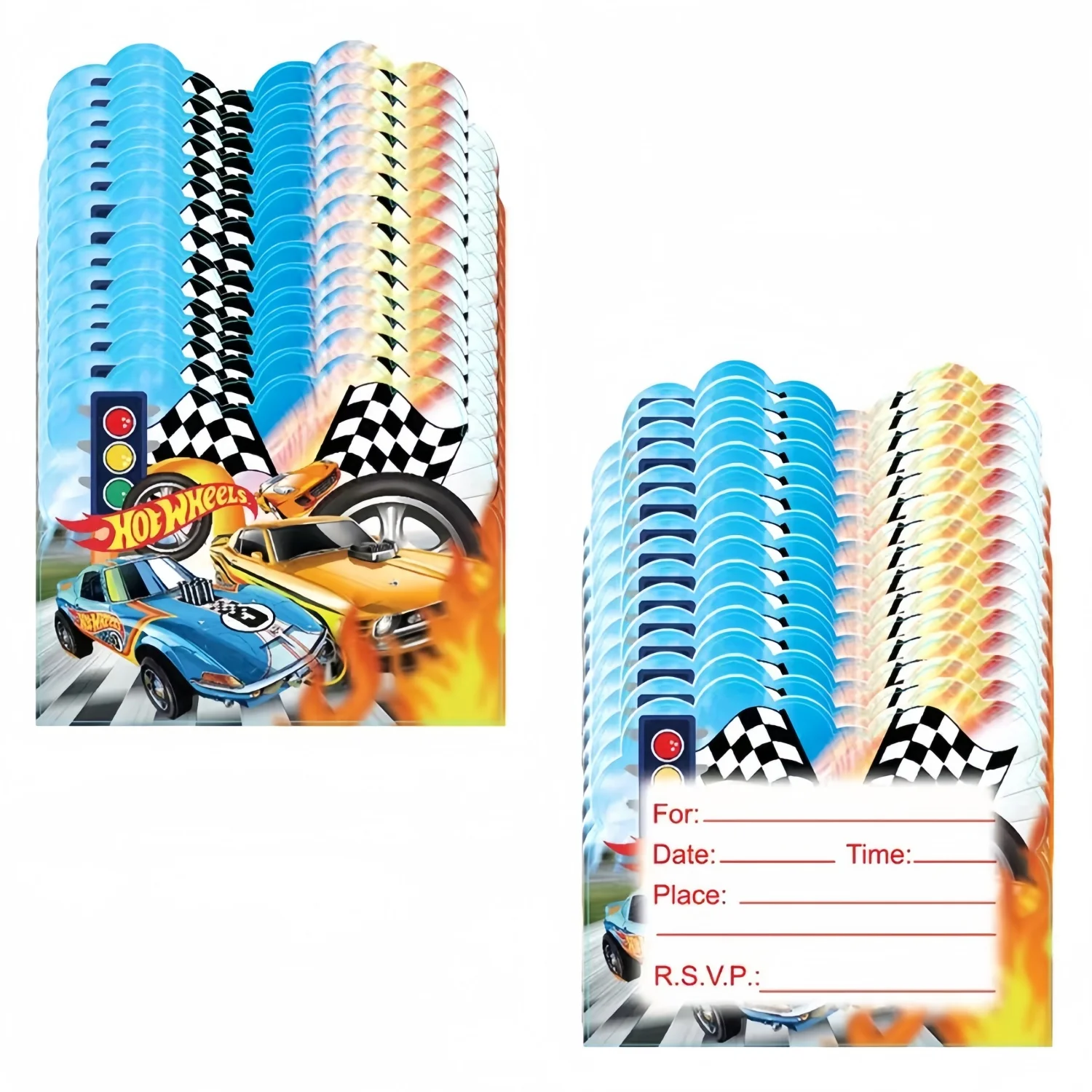 Hot Wheels Party Decorations Hot Wheels Invitation Cards Race Car Greeting Card Kids Party Favors Gifts baby Birthday Supplies