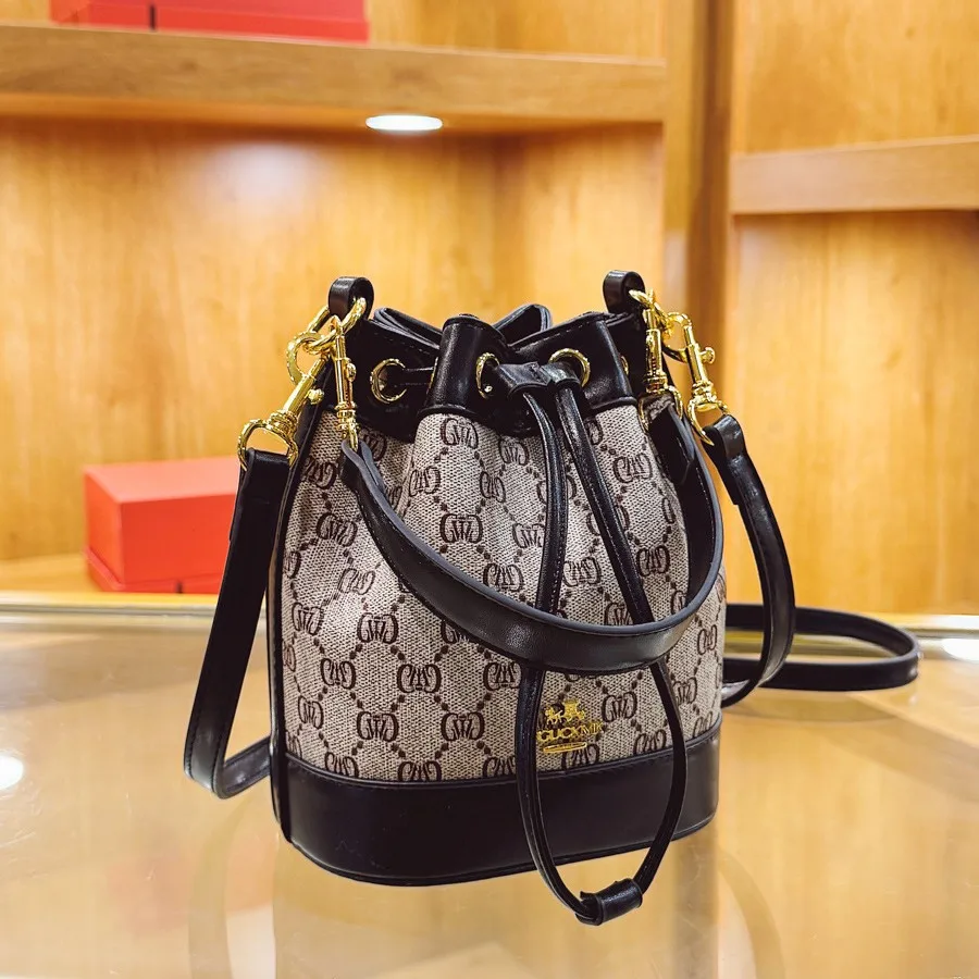 

Эстетическая сумка-ведро 2024, роскошная женская сумка через плечо, винтажная сумка через плечо, шикарная сумка «день-ночь», минималистичная сумка на ремне