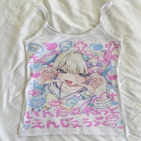 y2k Emo vintage Women Baby Tank Punk Retro Print Tank Tops Female Harajuku with 90S suspend Clothessleeveless Vest 2000s Summer