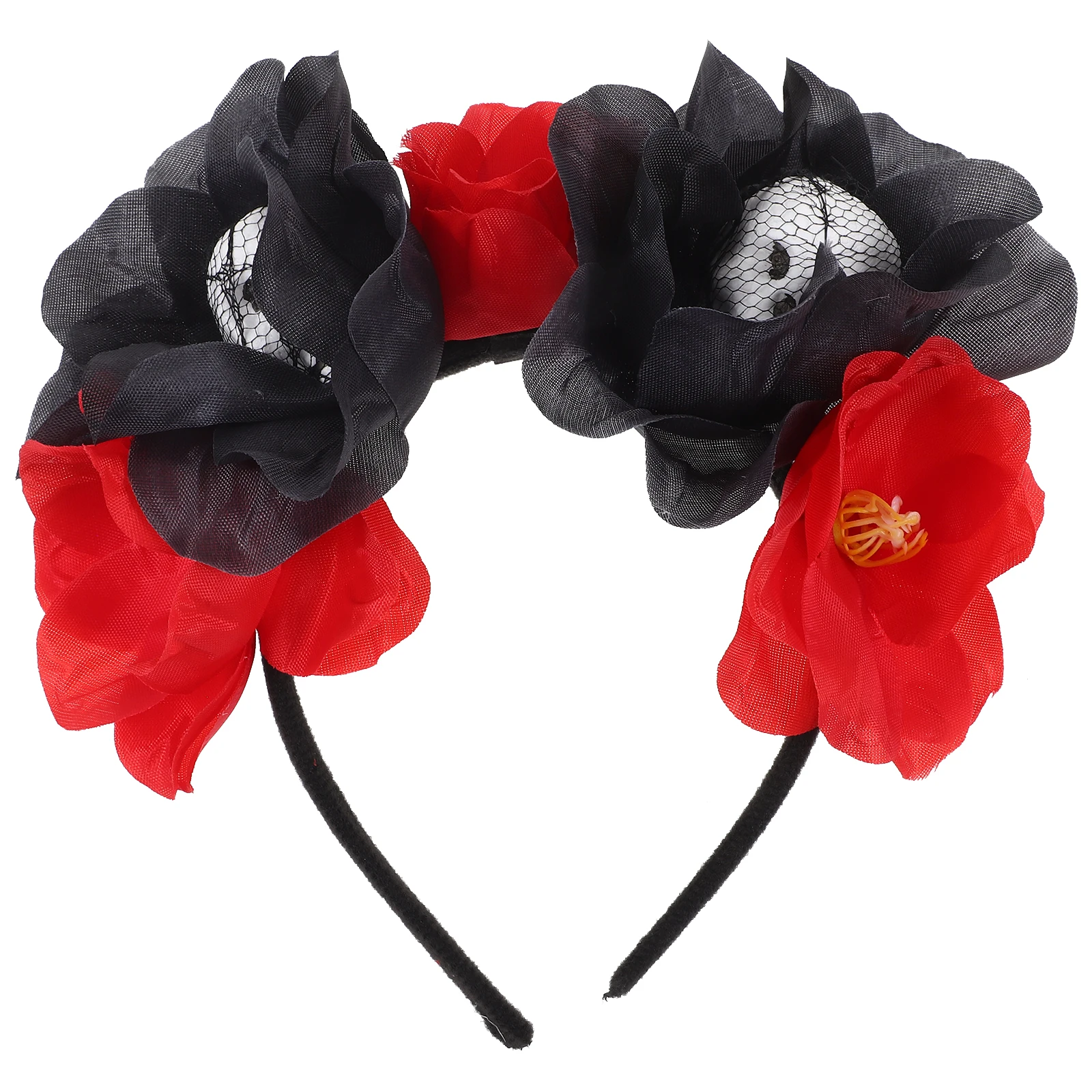 

Skull Headband Red Wreath Hair Accessory For Halloween Roses Halloween Party Hair Hoop Wreath AccessoryFlower Headdress