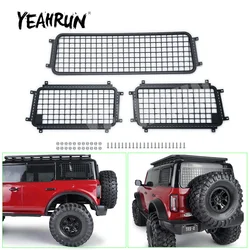 YEAHRUN 3Pcs Metal Window Protective Mesh Net for TRX-4 TRX4 Bronco 1/10 RC Crawler Car Parts Accessories