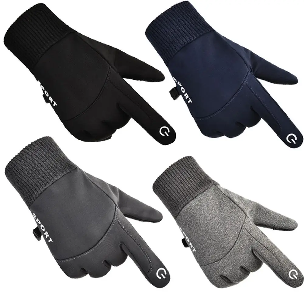 Warm Windproof Touch Screen Waterproof Running Fleece Motorbike Gloves Sports Mittens Cycling Accessory Men's Gloves